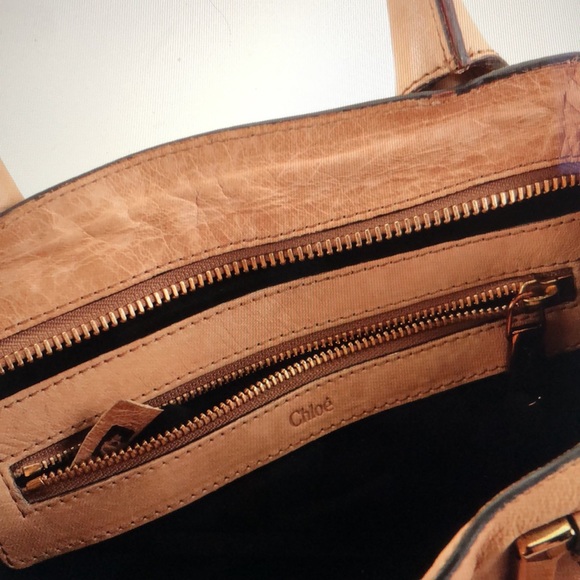 #0160 Chloe’ Mini Ethel Satchel in Tan Textured Leather and Attachable Strap - Picture 12 of 16